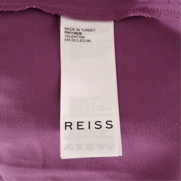 Reiss Long Sleeve Belted Midi Dress | Purple | Size 10 | NWT - Picture 6 of 7